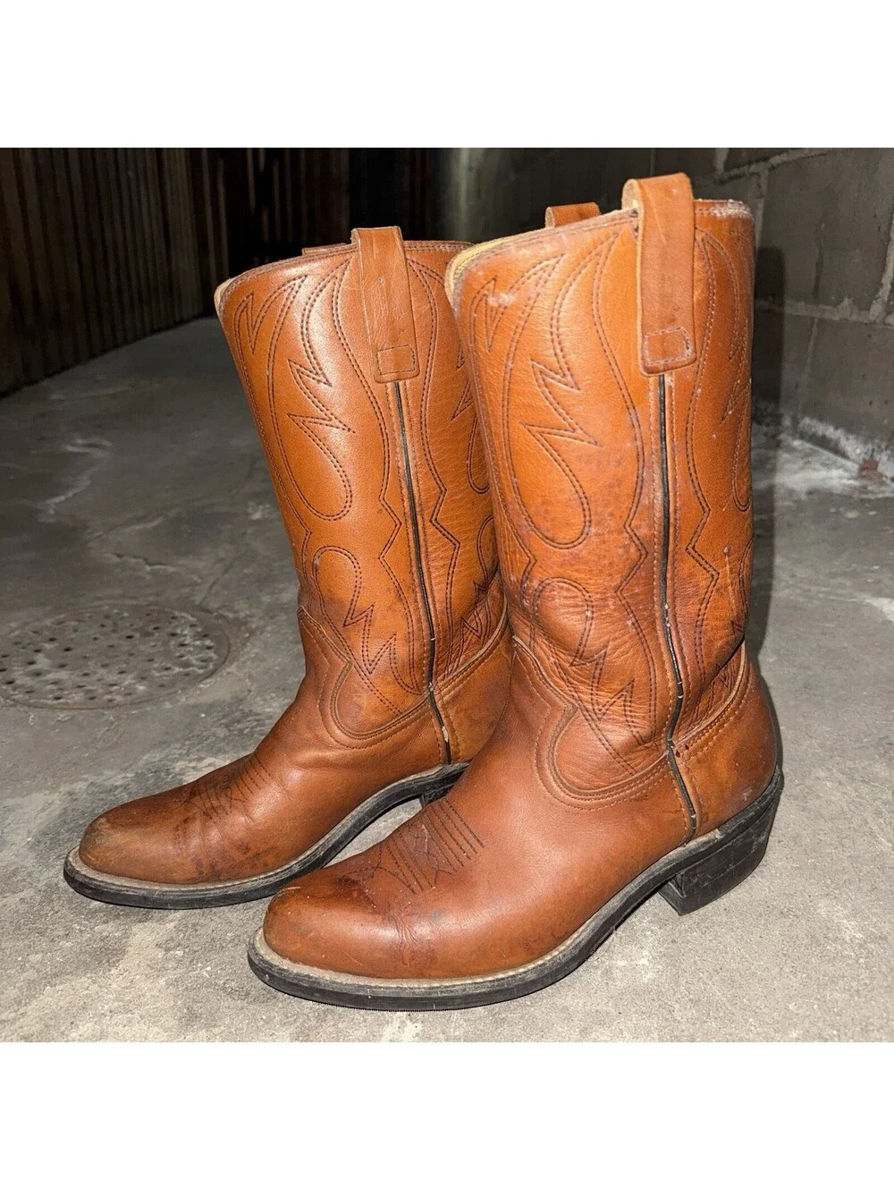 ACME Boots Avonite Hypalon Super Wear Leather Western Cowboy USA Mens 7.5D